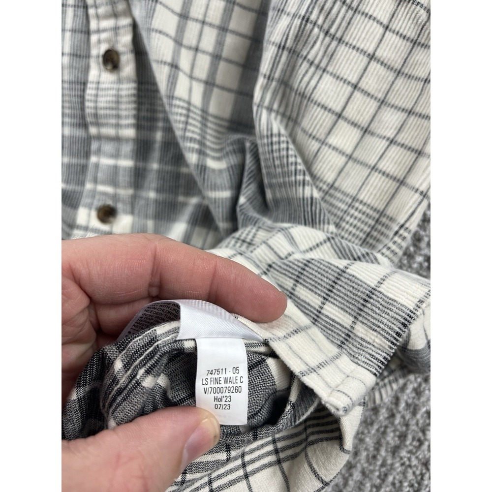 Banana Republic Slim-Fit Fine Wale Corduroy Untucked Shirt Plaid Mens Medium NWT - Picture 9 of 11